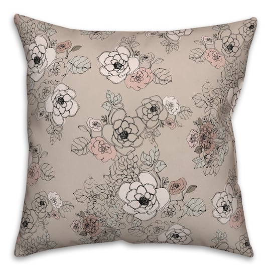 Intricate Floral Throw Pillow